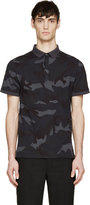 Thumbnail for your product : Valentino Grey & Blue Camouflage Polo