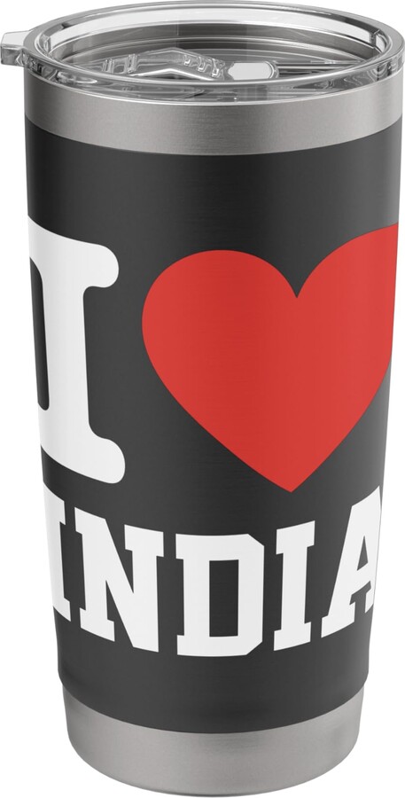 INDIA Heritage & Patriotic Apparel I Love INDIA Heart Souvenir Lovers Pride Travel Stainless Steel Insulated Tumbler