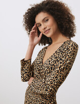 Thumbnail for your product : Marks and Spencer Jersey Animal Print Midi Wrap Dress