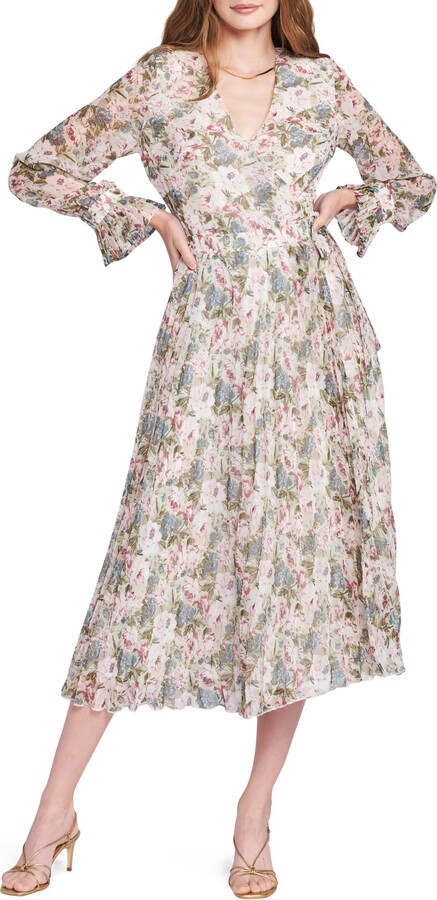 flowy wrap midi dress