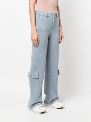Barrie Blue Knitted Cargo Trousers