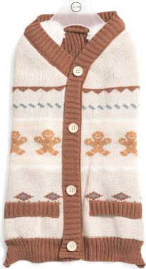 TJMAXX Gingerman Christmas Pet Cardigan, Acrylic