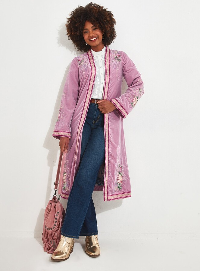 Joe Browns Purple Boutique Embroidered Flared Longline Kimono