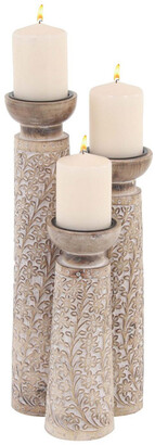 Uma Enterprises New Traditional Wood And Metal Candle Holders