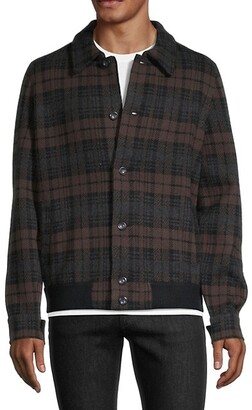 vince plaid bomber jacket
