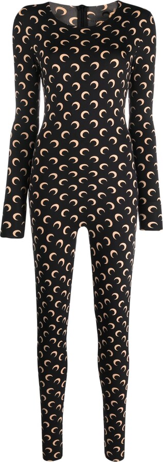 Marine Serre Crescent Moon-print Catsuit - ShopStyle Jumpsuits & Rompers
