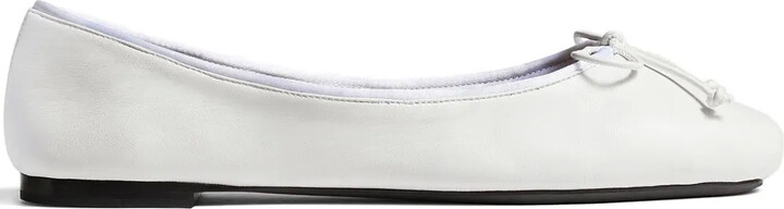 KHAITE Leather Bow Ballerina