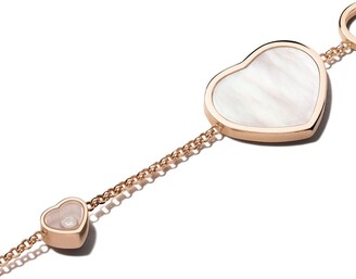 Chopard 18kt rose gold Happy Hearts mother of pearl and diamond bracelet