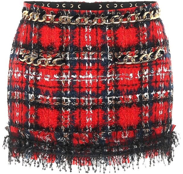 Balmain Embellished tweed miniskirt - ShopStyle