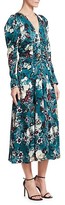 Thumbnail for your product : Erdem Annalee Ruched Bodice Puff Shoulder Floral Midi Dress