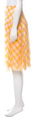 Chanel Plaid Silk Skirt