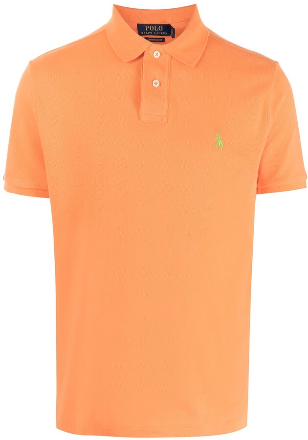 orange and blue ralph lauren shirt