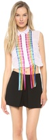 Thumbnail for your product : Alberta Ferretti Collection Ribbon Fringe Muslin Blouse