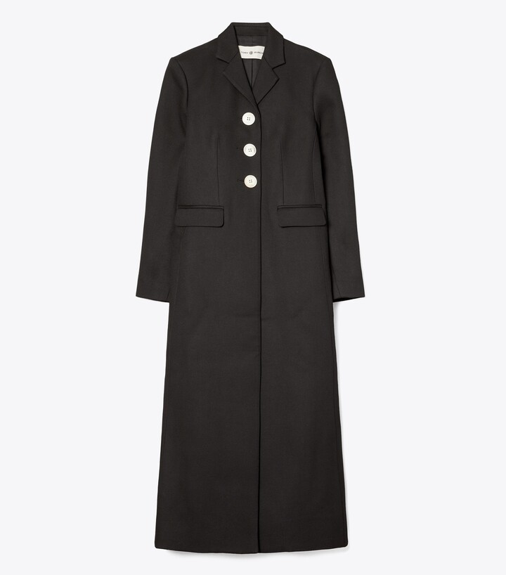full length black wool coat