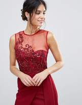 Thumbnail for your product : Little Mistress Scarlet Red Lace Applique Maxi Dress