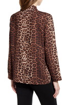 Thumbnail for your product : Ming Wang Leopard Print Tie Neck Shirt