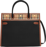 Thumbnail for your product : Burberry Small Title Check-Trim Tote Bag