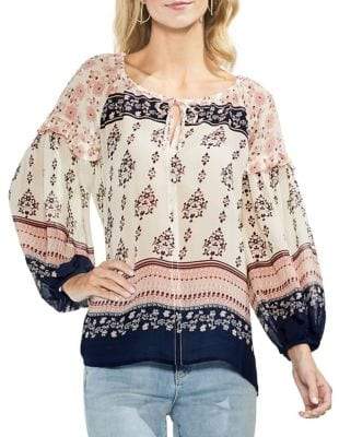 Vince Camuto Tile Wildflower Peasant Blouse