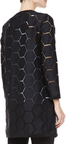 Thumbnail for your product : Milly Geometric Cocktail Coat, Black