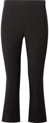 Rosetta Getty Cropped Stretch-crepe Flared Pants - Black