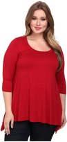 Thumbnail for your product : Karen Kane Plus Size 3/4 Sleeve Studded Hanky Top