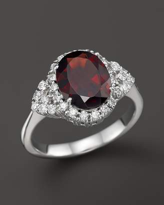 Bloomingdale's Garnet and Diamond Ring in 14K White Gold - 100% Exclusive
