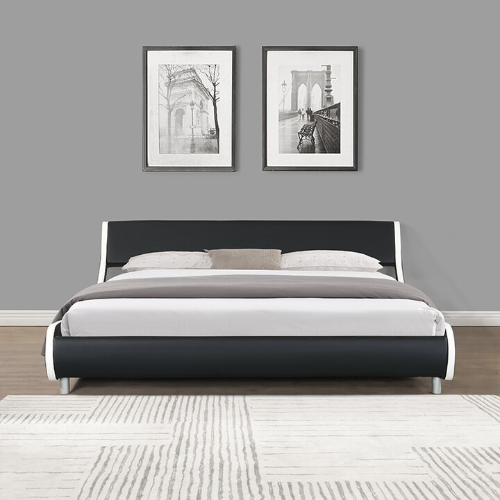 slatted Frame 140x200cm, Black TecTake Double Metal Bed Frame King Size Modern Bedroom Different Models - 