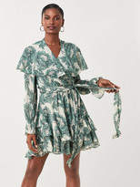 Thumbnail for your product : Diane von Furstenberg Simone Metallic Silk Mini Wrap Dress