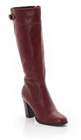 Thumbnail for your product : La Redoute R essentiel Heeled Leather Boots with Strap and Buckle Trim
