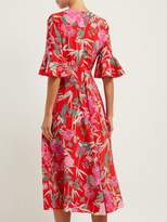 Thumbnail for your product : Beulah - Shilpa Floral-print Silk Dress - Womens - Red Multi