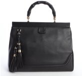 Thumbnail for your product : Gucci Black Leather Bamboo Top Handle Tote