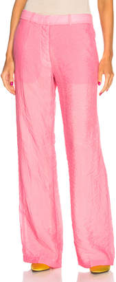 Victoria Beckham Wide Leg Trousers in Neon Coral | FWRD