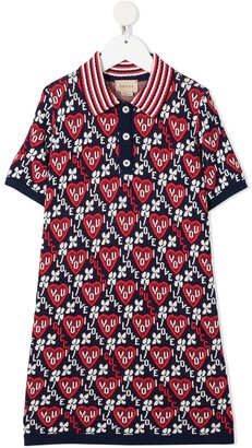Gucci Children Love You heart-pattern dress