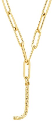 Sterling Forever 14K Goldtone Braided J Initital Pendant Necklace