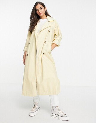 Monki Hedda trench coat in beige - ShopStyle