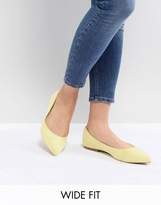 Thumbnail for your product : ASOS Design DESIGN Latch Wide Fit Pointed Ballet Flats