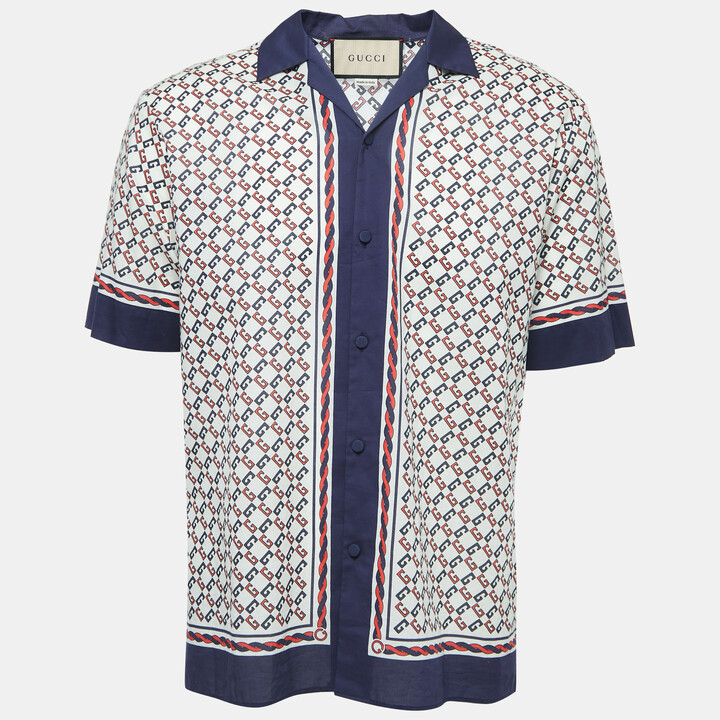 Gucci GG stripe bowling shirt - ShopStyle