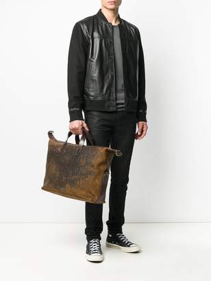 John Varvatos Leather Bomber Jacket