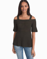 Thumbnail for your product : White House Black Market Cold-Shoulder Short-Sleeve Sweater