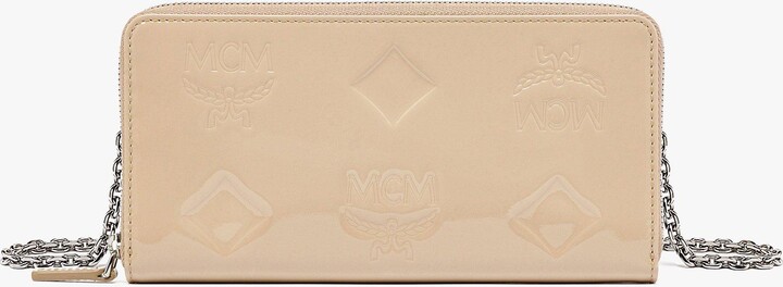Mcm Large Aren embossed-monogram Leather Wallet - Black