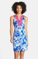 Thumbnail for your product : Lilly Pulitzer 'Augusta' Embellished Print Poplin Shift Dress