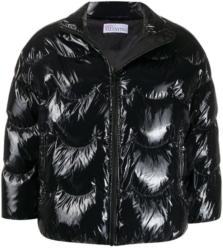 RED Valentino Cropped Puffer Jacket - ShopStyle