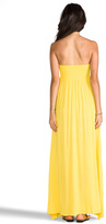 Thumbnail for your product : Indah Zanzi Rayon Crepe Pinch Front Smocked Bust Strapless Maxi Dress