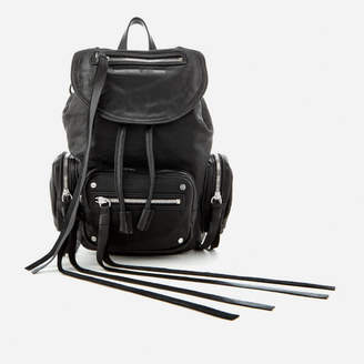 McQ Women's Mini Convertible Drawstring Backpack Black