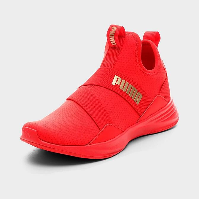 puma red slip on