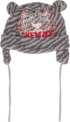 Kenzo Kids Cotton & cashmere knit beanie w/logo