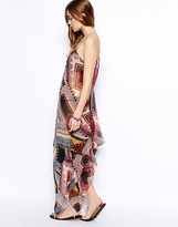 Thumbnail for your product : ASOS Geo-Tribal Scarf Print Beach Dress