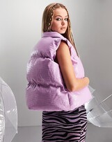 Thumbnail for your product : AsYou PU croc puffer vest in lilac
