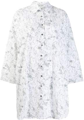Balossa White Shirt art print shirt dress