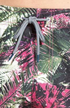 Ted Baker Spencer Tropical Leaf Print Swim Trunks